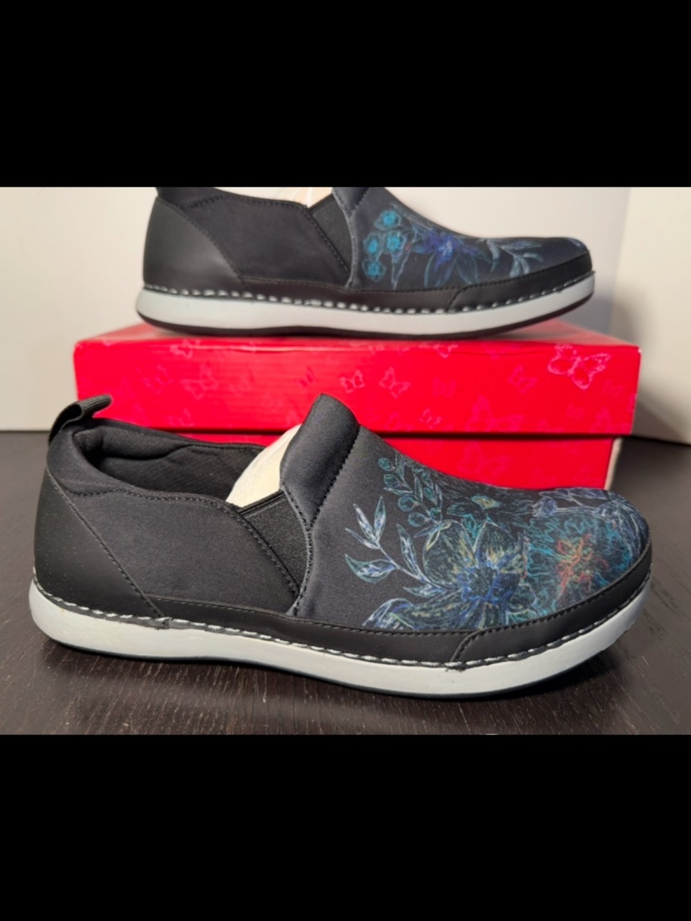 Alegria Alchemie Shoes Sneakers Black Bouquet Womans US 9.5-10/EU 40